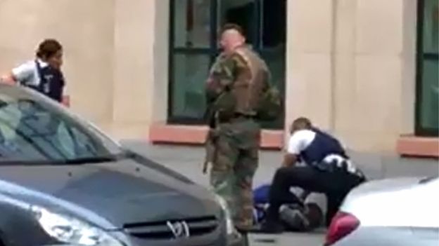Brussels attack: Man shot after stabbing soldier