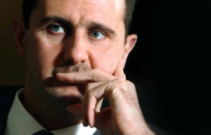 PIC BY PAUL GROVER AT THE PRESIDENTIAL PALACE IN DAMASCUS,SYRIA. PIC SHOWS THE PRESIDENT OF SYRIA BASHAR ASSAD IN INTERVIEW PIC PAUL GROVER
