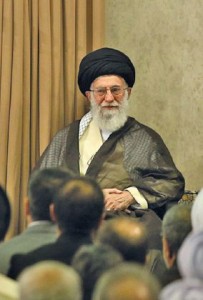 A handout photo provided by the office of Iran's supreme leader, Ayatollah Ali Khamenei, shows him (R) listening to President Hassan Rouhani (L) during a meeting with top officials in Tehran on June 23, 2015. Khamenei said that banking and other economic sanctions imposed by the United Nations (UN) and the United States must be lifted "immediately" if a nuclear deal is signed. AFP PHOTO/HO/IRANIAN SUPREME LEADER'S WEBSITE === EDITORS NOTE -- RESTRICTED TO EDITORIAL USE - MANDATORY CREDIT - "AFP PHOTO/HO/IRANIAN SUPREME LEADER'S WEBSITE" - NO MARKETING NO ADVERTISING CAMPAIGNS - DISTRIBUTED AS A SERVICE TO CLIENTS==