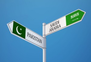 Saudi Arabia Pakistan High Resolution Sign Flags Concept