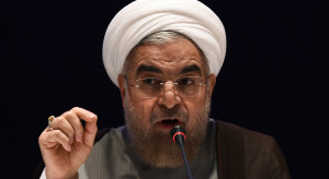 Iranian President Hassan Rouhani answers a question during press conference in New York on September 26, 2014. Rouhani said that talks with international powers on Tehran's nuclear program must move forward more quickly, saying limited progress had been made in recent days. "The remaining time for reaching an agreement is extremely short. Progress that has been witnessed in the last few days has been extremely slow," he told reporters in New York, where he attended the UN General Assembly. AFP PHOTO/Jewel Samad        (Photo credit should read JEWEL SAMAD/AFP/Getty Images)