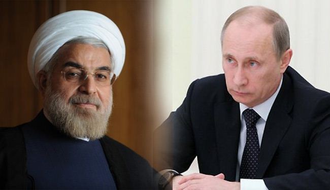 الرئيسان الروسي فلاديمير بوتين والايراني حسن روحاني