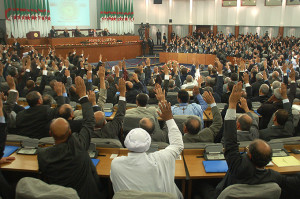 Algeria's parliament overwhelmingly approves Wednesday Nov. 12, 2008, changes to the constitution that abolish term limits in a move viewed as paving the way for President Abdelaziz Bouteflika to run for a third term next spring. (AP Photo)