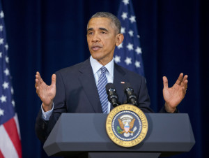 FILE - In this March 14, 2016, file photo, President Barack Obama speaks at the Chief of Missions Conference at the State Department in Washington. Obama said Wednesday, March 16, he will reveal his Supreme Court nominee to fill the vacancy of the late Justice Antonin Scalia. (AP Photo/Pablo Martinez Monsivais, File)