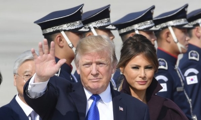 Trump reviews military forces in South Korea amid tensions
