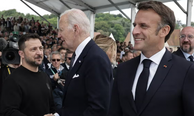 Biden and Macron use D-day event to emphasise support for Ukraine