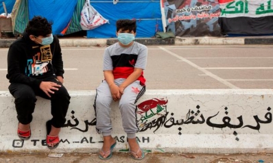 إجراءات وقائية من فيروس كورونا الجديد في ميادين احتجاجات العراق